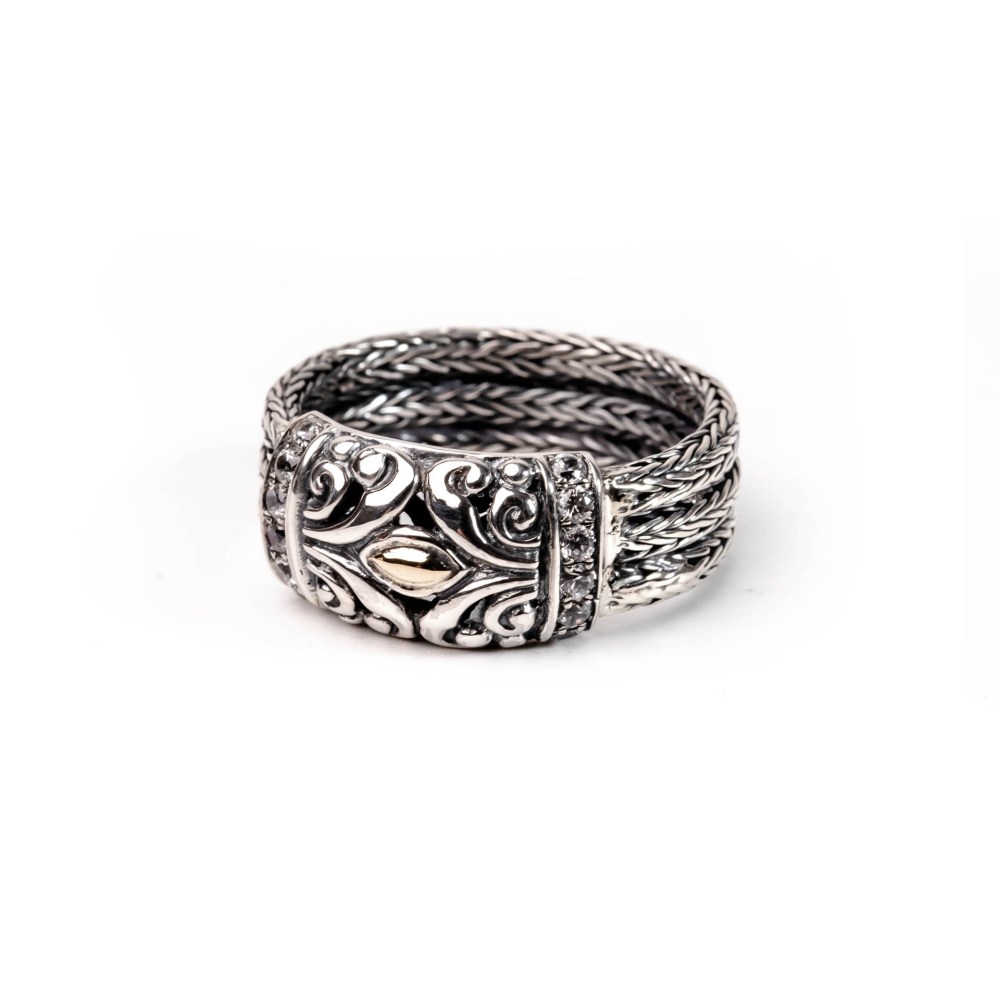 Ring White Cz Two Tone