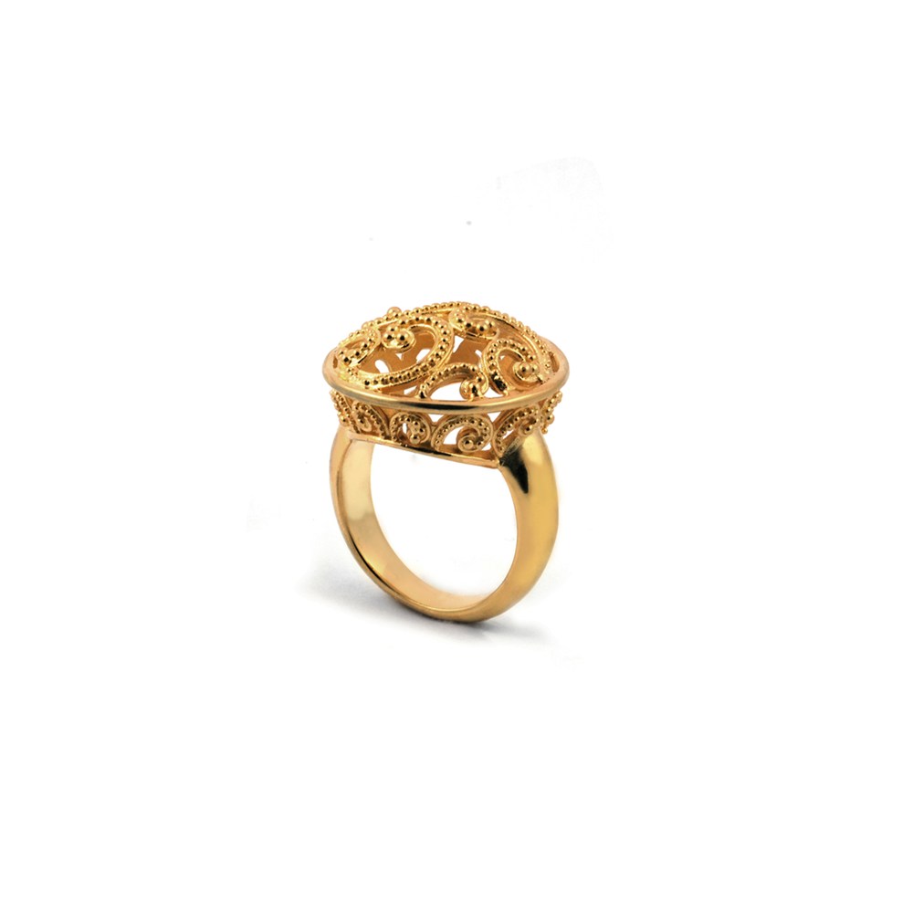 Ombak Segara Big Cocktail Ring Gold